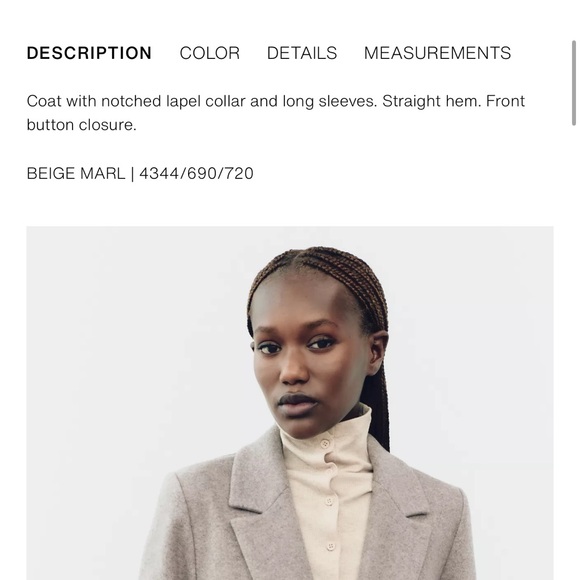 Zara Basic Soft Coat Front Button Beige Classic Trench Coat NWT Sz S - Picture 7 of 15